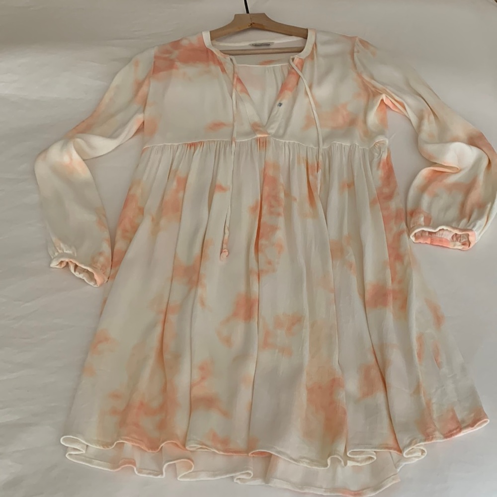FROGBOX Summer Dress, beige with coral print